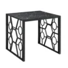 Melin 3pc Coffee and End Table Set, Geometric, Black Glass Marbled Top
