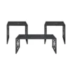 Melin 3pc Coffee and End Table Set, Geometric, Black Glass Marbled Top