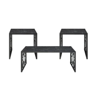 BM336357_f7ca4c94-9647-44d4-80a6-22492f3f1672 Melin 3pc Coffee and End Table Set, Geometric, Black Glass Marbled Top