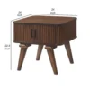 Manny Side End Table, 2 Tambour Doors, A Frame Walnut Brown 24 Inch