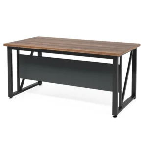 BM336951_1_2c717407-9d8d-4aec-af42-c196a00646f3 Tibe Computer Desk, 55 Inch Rectangle Top, Brown Wood Black Metal Legs