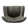 Zorro Armchair, Black Angled Wood Legs, Gray Button Tufted Velvet