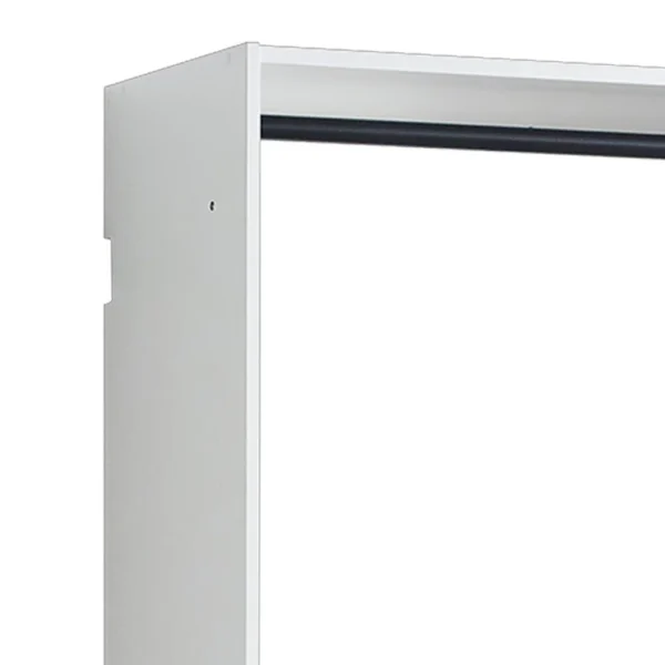 BM337082_2_e7c96c42-72a0-4332-83b1-c1f0bc742230 Vedz Wall Mounted Walk in Closet, 2 Hanging Rods, White Melamine