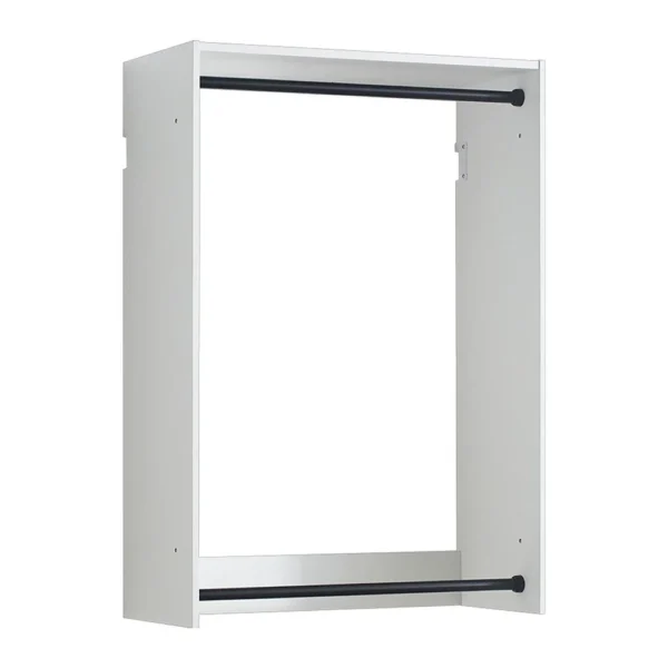 BM337082_f7ed1e72-b721-4f99-8904-1c93affd70c9 Vedz Wall Mounted Walk in Closet, 2 Hanging Rods, White Melamine