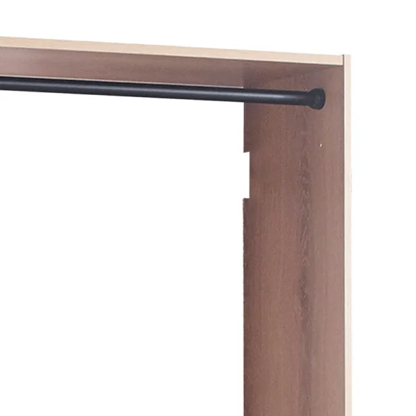 BM337083_1_ac878154-b048-49bf-a60e-273a42839845 Vedz Wall Mounted Walk in Closet, 2 Hanging Rods, Oak Brown Melamine