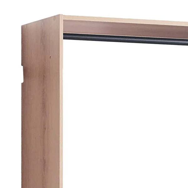 BM337083_2_4c9043ee-0bca-426a-a8a7-870ced32a853 Vedz Wall Mounted Walk in Closet, 2 Hanging Rods, Oak Brown Melamine