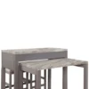 BM337256_2 Helly 3pc Counter Height Table and 2 Stool Set, Gray Faux Marble Top