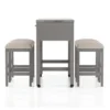 BM337257_2 Helly 5pc Counter Height Table and 4 Stool Set, Gray Faux Marble Top