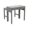BM337257_3 Helly 5pc Counter Height Table and 4 Stool Set, Gray Faux Marble Top