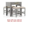 BM337257_4 Helly 5pc Counter Height Table and 4 Stool Set, Gray Faux Marble Top