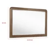 Rie Dresser Mirror, Walnut Brown Wood, Rounded Open Corners, 32 Inch