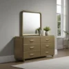 BM337942_5 Deon Dresser Mirror, Brown Wood, Round Frame with Curved Top, 37 Inch