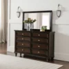 BM337944_5 Meon Dresser Mirror, Dark Oak Brown Wood Frame, Rectangular 32 Inch
