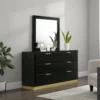 Storage Box Bench w Seat Cushion, White Wood, 41 Inch Black Faux Leather