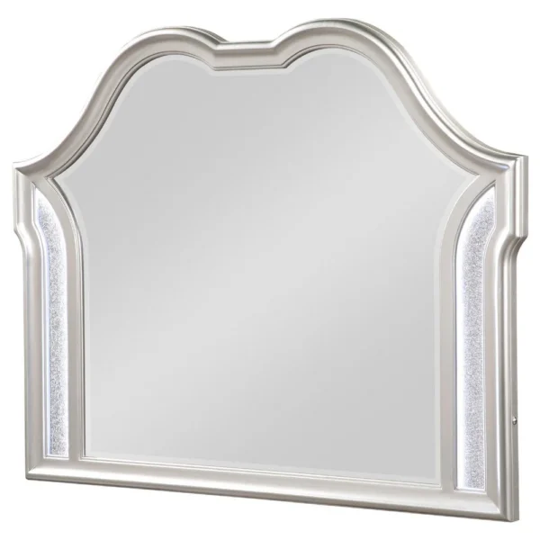 BM338034_2_262a47e3-d929-4bf7-8a57-e7eb1559c608 Nive Dresser Mirror, Silver Wood Frame, Double Arch Top, 40 Inch