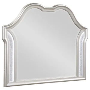 BM338034_afff319f-6830-437d-a8ac-67404354fe23 Nive Dresser Mirror, Silver Wood Frame, Double Arch Top, 40 Inch