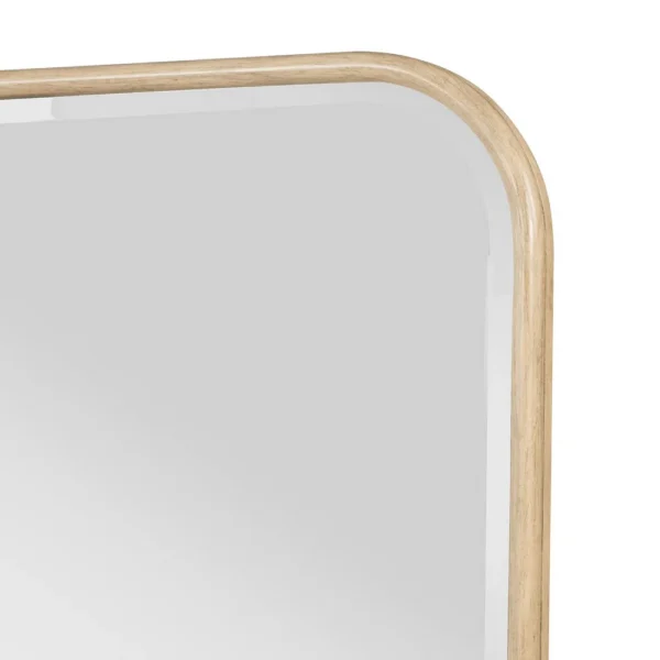 Lno Dresser Mirror, Beige Oak Wood Frame, Rectangular 36 Inch