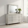 BM338045_5 Ory Dresser Mirror, Touch LED Lighting, Pearl White Wood, 36 Inch
