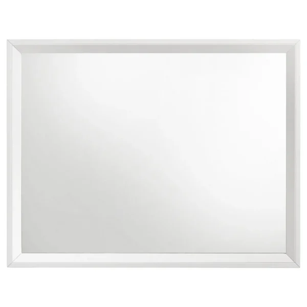 BM338140_1_22b6e7fb-7d3e-4d29-982e-1836180e2f8b Noro Dresser Mirror with Slim Trim, Open Mitered Corners, White Wood