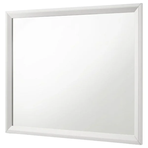 BM338140_2_9b05a0cf-3707-4c3b-9f40-6a14b8ad1b8b Noro Dresser Mirror with Slim Trim, Open Mitered Corners, White Wood