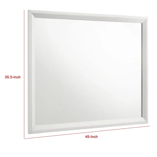 BM338140_4_3f85225e-27e0-4d3e-bc23-afe3b4347fd2 Noro Dresser Mirror with Slim Trim, Open Mitered Corners, White Wood
