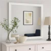 BM338142_5 Dex Rectangular Dresser Mirror, Non-Beveled Glass, White Wood-Melamine