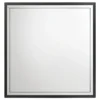 Jenny Square Dresser Mirror, Polished Chrome Trim, Black Wood-Melamine