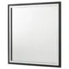 Jenny Square Dresser Mirror, Polished Chrome Trim, Black Wood-Melamine