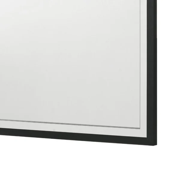 Jenny Square Dresser Mirror, Polished Chrome Trim, Black Wood-Melamine