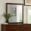 BM338147_5 Yels Dresser Mirror, Squared Corners, Flat Glass Design, Brown Wood