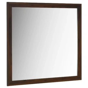 BM338147_611175f0-05bc-4793-b8c5-fd9b31eea926 Yels Dresser Mirror, Squared Corners, Flat Glass Design, Brown Wood