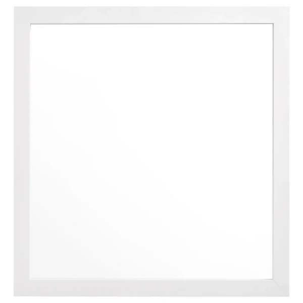 Dle Rectangular Dresser Mirror, Flush Frame, Flat Glass, White Wood