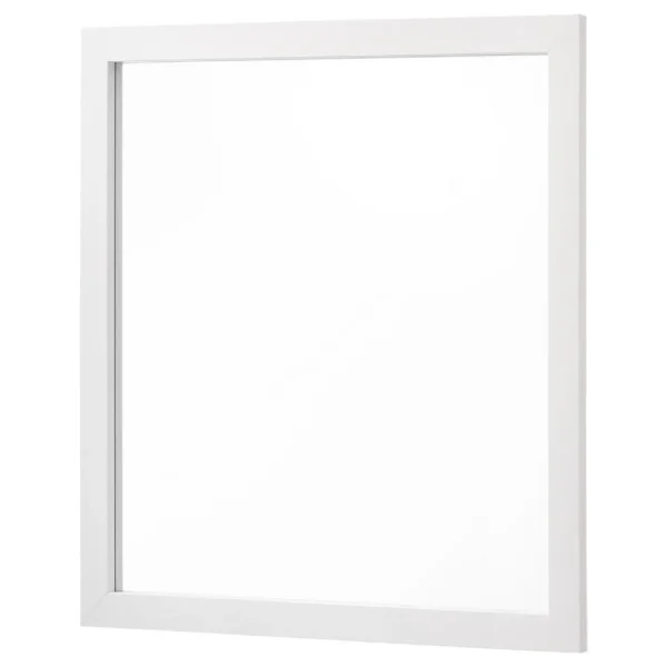 Dle Rectangular Dresser Mirror, Flush Frame, Flat Glass, White Wood