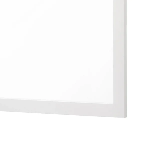Dle Rectangular Dresser Mirror, Flush Frame, Flat Glass, White Wood