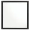 Dle Rectangular Dresser Mirror, Flush Frame, Flat Glass, Black Wood