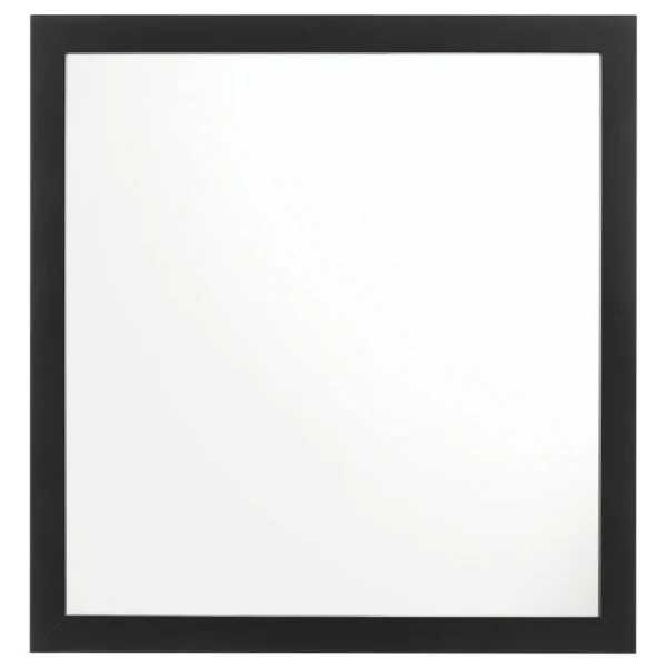 Dle Rectangular Dresser Mirror, Flush Frame, Flat Glass, Black Wood