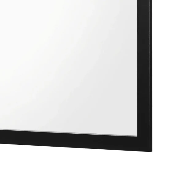 Dle Rectangular Dresser Mirror, Flush Frame, Flat Glass, Black Wood