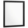 Dle Rectangular Dresser Mirror, Flush Frame, Flat Glass, Black Wood