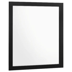 Dle Rectangular Dresser Mirror, Flush Frame, Flat Glass, Black Wood