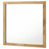 Wemy Rectangular Dresser Mirror, Flat Glass Design, Natural Pine Wood
