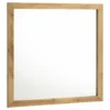 Wemy Rectangular Dresser Mirror, Flat Glass Design, Natural Pine Wood