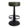 Isha Dining Chair Set of 2, Light Brown Faux Leather, Black Iron Legs