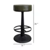 Isha Dining Chair Set of 2, Light Brown Faux Leather, Black Iron Legs