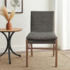 BM338172_5 Lily Dining Chair Set of 2, Gray Seat and Back, Espresso Brown Ash Wood