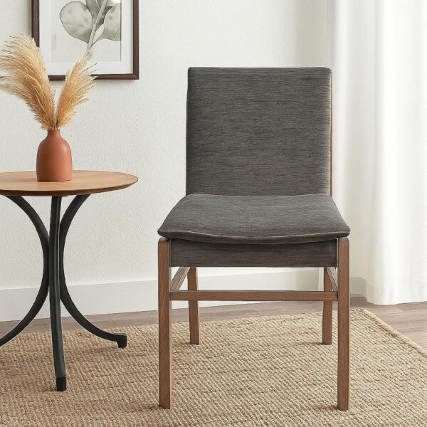 BM338172_5 Lily Dining Chair Set of 2, Gray Seat and Back, Espresso Brown Ash Wood