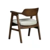 Zsy Dining Armchair, Sand White, Java Brown Birch Wood, Curved Back