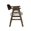 Zsy Dining Armchair, Sand White, Java Brown Birch Wood, Curved Back