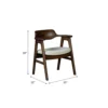 Zsy Dining Armchair, Sand White, Java Brown Birch Wood, Curved Back