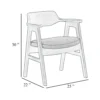 Zsy Dining Armchair w Curved Back, Black Birch Wood and Faux Leather