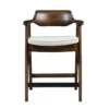 Zsy Counter Stool Chair, Open Back, Java Brown Birch Wood, Sand White